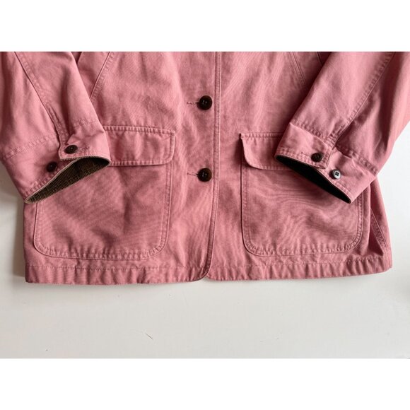 Vintage 00's LL BEAN Dusty Pink Cotton Canvas Chore Coat Barn Jacket, Size L - Picture 9 of 16